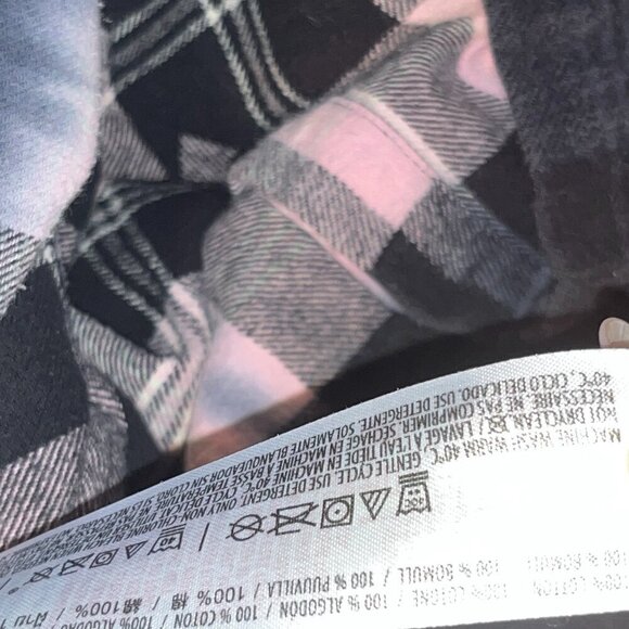 DISNEY LA RATATOUILLE REMY Plaid Flannel Button Down Pink & Black Ombre Shirt  L - Picture 12 of 13